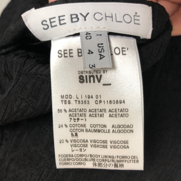 SEE by Chloe Jacket Reversible Abstract Floral Pattern & Black Cotton Blend Sz 4 - Picture 7 of 7